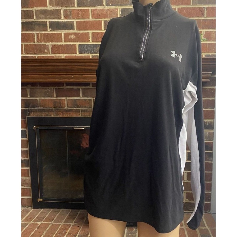 Under Armour Team Squad 1/4 Zip Pullover Size‎ M Black Long Sleeve Pre Owned